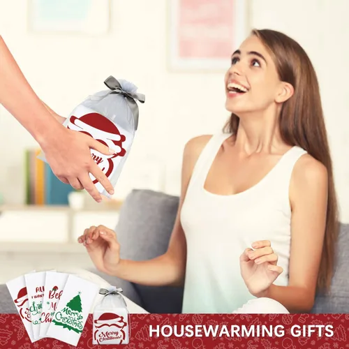 Miniatura 6 de Nialnant Juego de 4 paños de cocina de Navidad para cocina y baño, regalos de inauguración de la casa, decoración de Navidad para cocina, 16 x 23.6