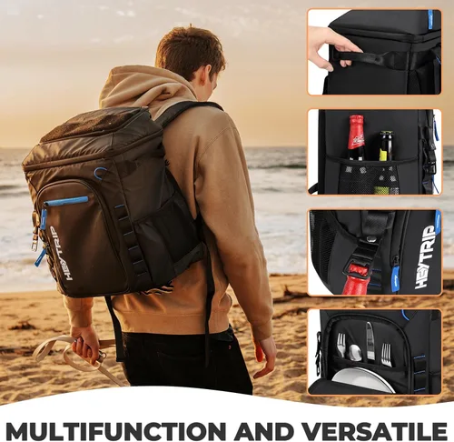 Miniatura 6 de Heytrip Mochila enfriadora de 36/54 latas con aislamiento impermeable para 20 horas de retención de frío, enfriador a prueba de fugas con correa