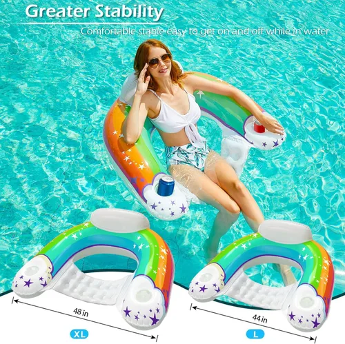Miniatura 5 de Jasonwell Silla flotante inflable para piscina - Flotadores de piscina, silla flotante para piscina, flotadores de descanso para piscina, silla