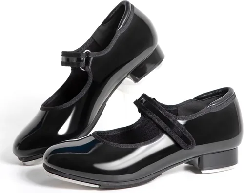 Miniatura 2 de Zapatos de baile de fácil correa con piel sintética para niños y niñas.