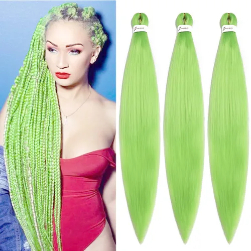 Miniatura 32 de Xiaofeng Extensiones de cabello trenzado coloridas Ombre de 61 cm, 3 unidades, trenzas Jumbo de alta temperatura para trenzas en zigzag y trenzas