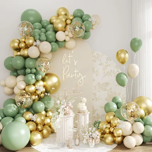Miniatura 10 de Kit de arco de globos color azul polvoriento, 134 piezas de kits de guirnaldas de globos metálicos azules y blancos para cumpleaños, boda, baby Azul