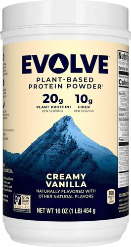 Bundle of Evolve Protein Powder, Ideal Vanilla, 20g Protein, 1 Pound + Evolve Blender Bottle, BPA-Free, 24 Oz