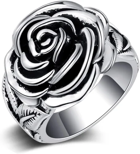 Miniatura 6 de IDesign Anillo de rosa retro Grunge Y2k Vintage Flower Ring para mujeres y hombres