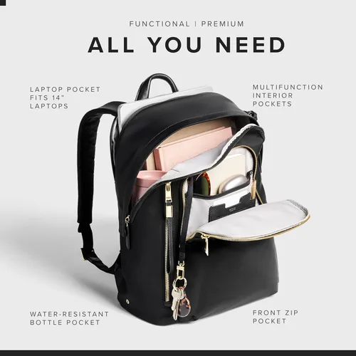 Miniatura 3 de Mochila casual para mujer TUMI, Negro/Dorado, Tamaño único