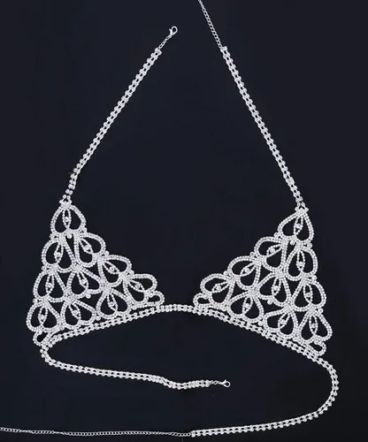 Miniatura 6 de Ropa interior sexy de Rhinstone para mujer, cadena de cristal, cadena de cintura para el vientre, minivestido brillante, joyería nocturna, bragas