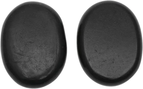 EXCEART Piedras de masaje volcánico para terapia de spa, piedras planas naturales calientes y frías, 3.14 x 2.36 x 0.59 pulgadas, juego de 2 piedras