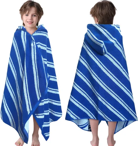 Miniatura 58 de VOOVA & MOVAS Poncho de Toalla de Baño Gruesa con Capucha para Niños (4-8 Años) - Bata de Toalla de Natación de Algodón Turco Suave y Absorbente