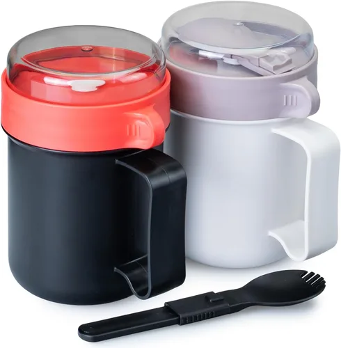 Miniatura 8 de MATICAN Taza de sopa para microondas con tapa, recipiente para sopa con tapa para fideos ramen, sopa, bebidas, apto para microondas, incluye