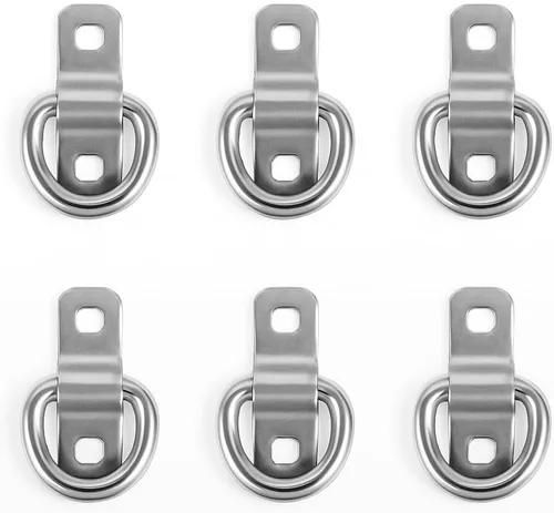 Miniatura 7 de Cavo 10 PCS anclajes de amarre de anillo en D de acero de 1/4", kit de anillos de amarre resistentes de 2400 libras para remolque, camioneta, zinc