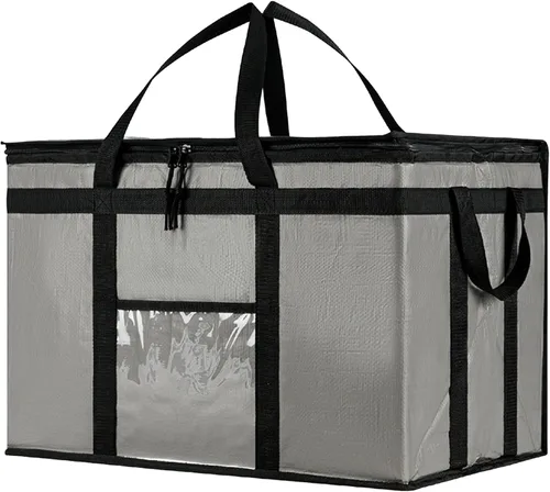 Miniatura 47 de NZ home Bolsa de enfriador XXL PRO aislada y duradera para entrega y compras de comestibles con cremallera superior, para calentar alimentos