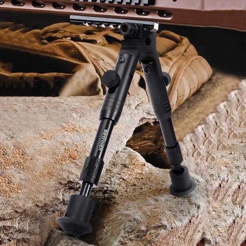 Miniatura 5 de Besrilien Picatinny Bípode con montaje de barril y soporte giratorio Picatinny Rail Mount, 6.7-7.3 pulgadas, negro