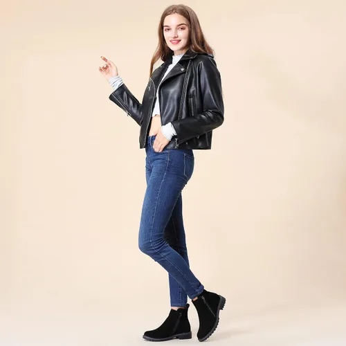 Miniatura 2 de Hawkwell Botines de tacón bajo con cremallera de piel de ante para mujer