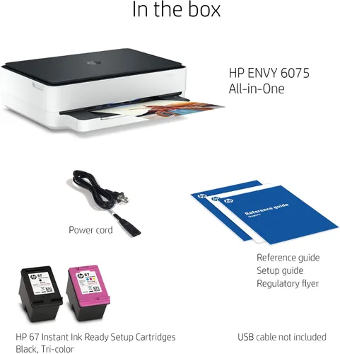Miniatura 11 de HP ENVY 6075 Impresora inalámbrica todo en uno, incluye 2 años de tinta entregada, impresión móvil, escaneo y copia (8QQ97A)