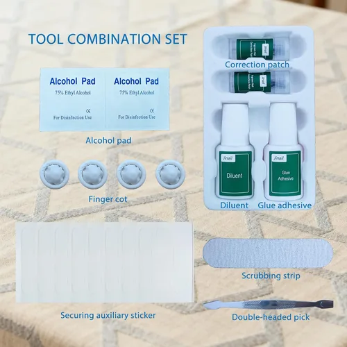 Miniatura 6 de Paquete de 10 piezas de corrector de uñas encarnadas de aleación de titanio, parche de reparación de uñas curvas, herramienta de corrección física