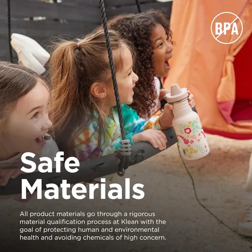 Miniatura 6 de Klean Kanteen Botella Sippy Clásica para Niños de 12 oz - Para Manos Pequeñas - Con Cubierta Antipolvo y Asa Adjuntable - Material de Acero