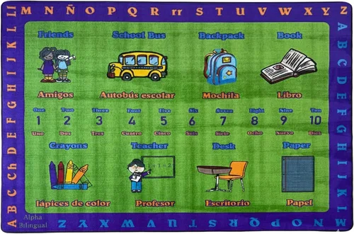 Miniatura 12 de SAFECASTLE ABC Picture Phonics - Alfombra educativa del alfabeto para niños, 7 pies 8 pulgadas x 10 pies 4 pulgadas, alfombra de aprendizaje