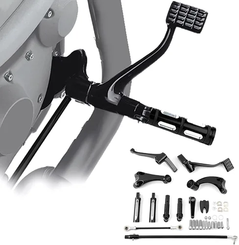 Miniatura 25 de TCT-MOTORPARTS Kit completo de controles delanteros con pedales y estriberas con palancas y varillas para Harley Sportster XL883 XL1200 1991-2003