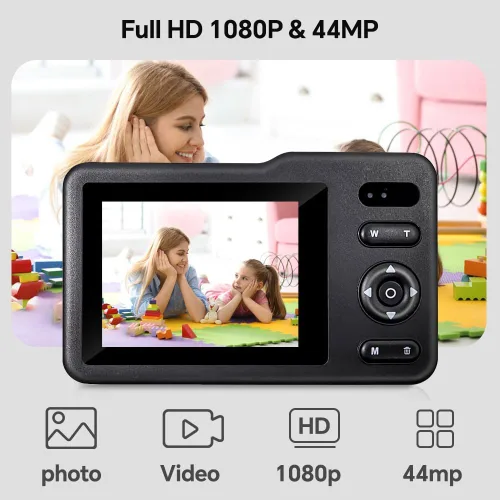 Miniatura 2 de Cámara digital, cámara simulada para niños con tarjeta de 64 GB FHD1080P 16x Zoom anti vibración, exquisita compacta y portátil para niños, niñas