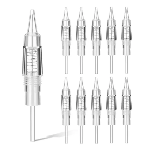 ATOMUS 10 Uds. Cartucho de tatuaje de cejas Agujas desechables de maquillaje permanente para máquina de tatuaje delineador de ojos de cejas (1R)