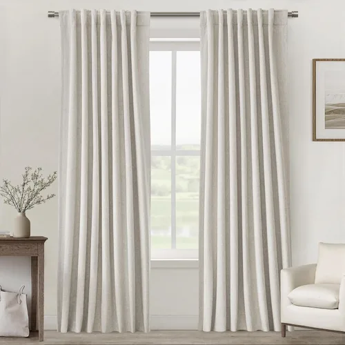 Miniatura 44 de UHITECH - Cortinas opacas beige para sala de estar, cortinas cortas de 35 pulgadas para habitación, cortinas negras para ventanas pequeñas, paneles