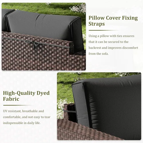 Miniatura 4 de 14 Piezas Fundas de Cojines para Exteriores Resistentes a Todo Clima Fundas de Cojines para Patio, Reemplazo Impermeable con Cremallera para Muebles