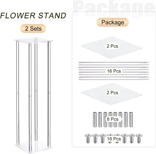 Miniatura 4 de MECCANIXITY Columna de florero para boda, soporte acrílico de 31.5 pulgadas de alto para decoración de centros de mesa de boda, fiesta, cena