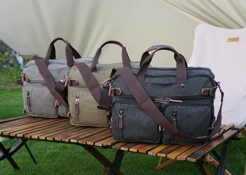Miniatura 8 de Baosha Maletín convertible Mochila de 17 pulgadas para portátil Maletín de negocios HB-22 Mezclado negro-gris