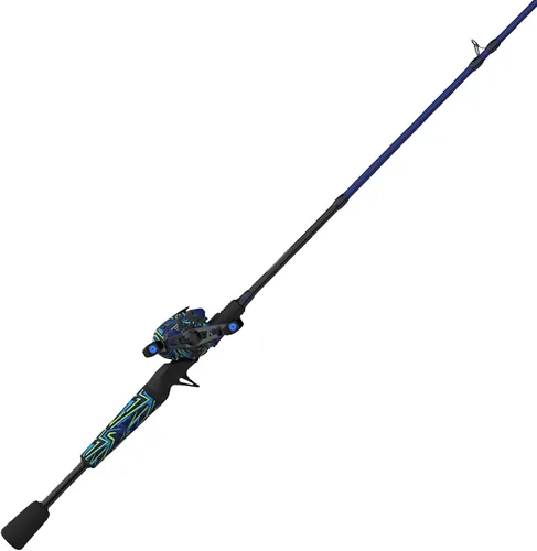 Zebco Roam Baitcast - Combo de carrete y caña de pescar, caña de fibra de vidrio de 6 pies y 6 pulgadas, 2 piezas con mango de caña MaxTac de agarre
