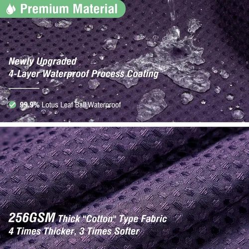 Miniatura 3 de Dynamene cortina de ducha de tela púrpura - Cortinas de baño de tela de poliéster pesadas con textura de gofre de 256GSM, de lujo para hotel, con 12