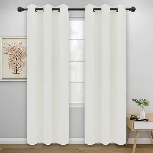 Miniatura 144 de Easy-Going - Cortinas opacas para dormitorio, aislamiento térmico sólido con ojales, cortinas de ventana para reducción de ruido, cortinas