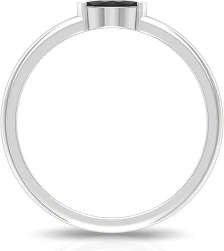 Miniatura 16 de Anillo de promesa de ónix negro natural certificado, calidad AAA, anillo de ónix East West, anillo de Pinky para mujer, listo para regalar