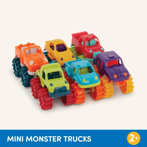 Miniatura 6 de Battat Coches de juguete de plástico - Paquete de 6 y bolsa de almacenamiento - Camiones coloridos para niños pequeños - Fácil de limpiar - Más de 2