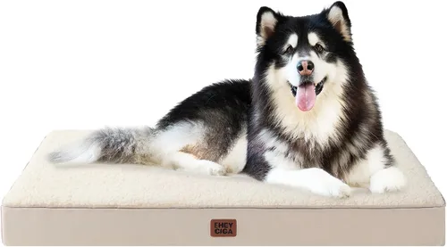 Miniatura 65 de EHEYCIGA Cama ortopédica de espuma para perros grandes, 35 pulgadas de largo x 23 pulgadas de ancho x 3.5 pulgadas de alto, gris claro