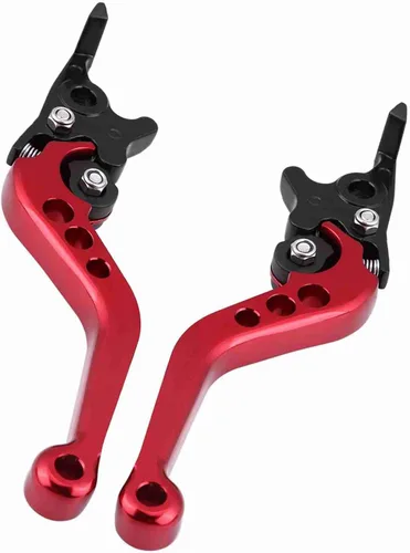 Miniatura 2 de 1 par de palancas de freno para motocicleta, Keenso resistentes palancas universales de freno de aluminio para motocicleta GY6 Xmax 400 (negro)