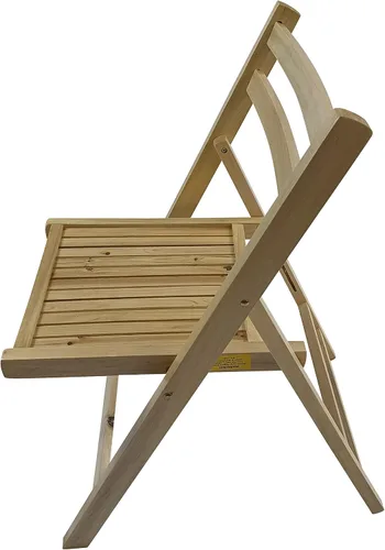Miniatura 5 de Paquete de 4 sillas plegables de madera, para interiores y exteriores, portátil, apilable, asiento comercial para eventos, oficina, boda, fiesta