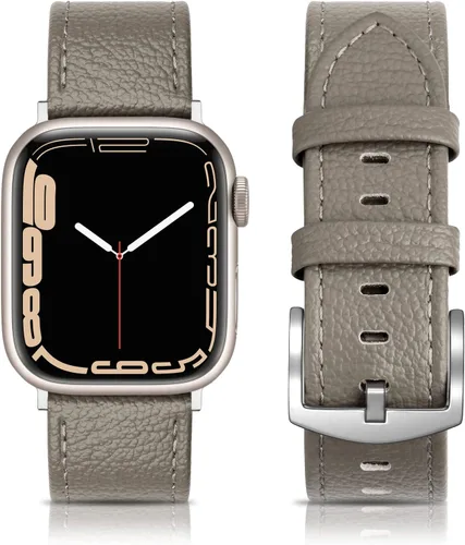 Miniatura 22 de EDIMENS Correas de cuero compatibles con Apple Watch de 1.81 pulgadas, 1.77 pulgadas, 1.73 pulgadas, 1.65 pulgadas (serie 1, 2, 3) para hombres