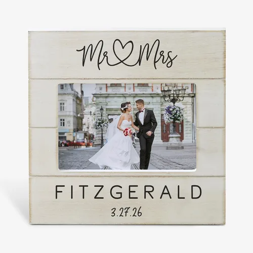 Personalizacion Universo Infinito Amor 4x6 Horizontal Shiplap Marco de fotos de boda