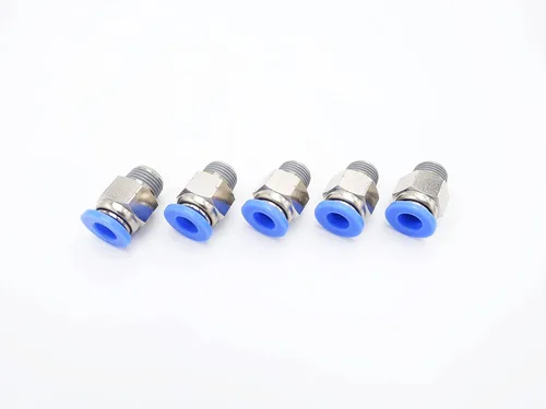Miniatura 38 de Accesorio de conexión de empuje 5/32" Tubo OD x 10-32 UNF rosca macho, Conectores neumáticos de aire y agua de empuje rápido rectos para macho