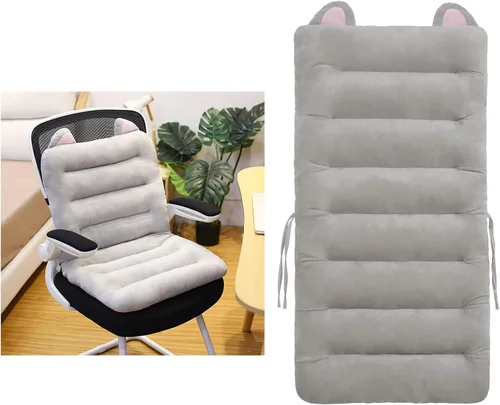 Miniatura 12 de ELFJOY Cojín para Silla de Oficina 85cm Cojín para Silla de Oficina Cojín de Asiento con Soporte Lumbar Cojín para Silla de Descanso con Banda