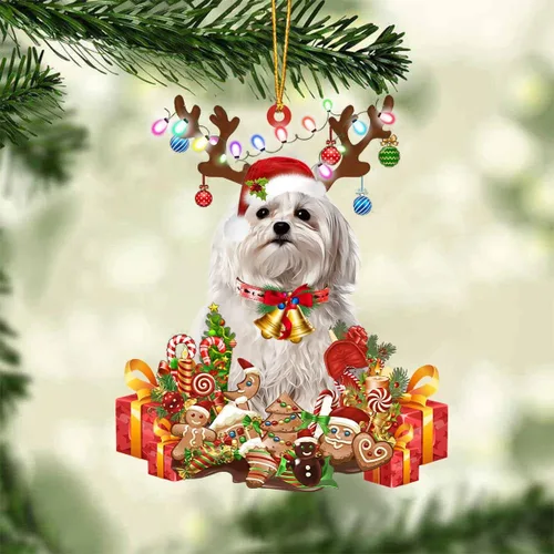 Miniatura 66 de Nazenti Adorno de Navidad personalizado de reno de Alaskan Malamute – Adorno de perro personalizado para amantes de las mascotas, acrílico plano