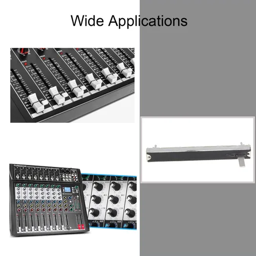 Miniatura 8 de Fielect 5 unids 10K Slide Potenciómetro de película de carbono Fader resistencias variables mezclador 5.039 in 3Pins 10K Ohm potenciómetros lineales
