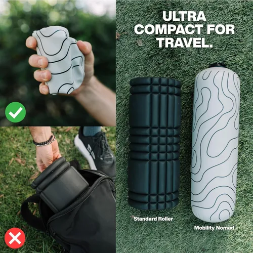 Miniatura 2 de Rodillo inflable de espuma de viaje, firmeza ajustable, ultraportátil para terapia física y recuperación muscular de tejido profundo
