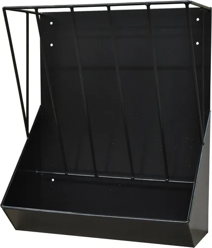 Comedero de metal resistente para montar en la pared, comedero para heno para cabras y ovejas para almacenamiento y dispensación eficientes de heno