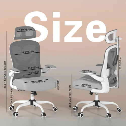 Miniatura 2 de Silla de Oficina Ergonómica para Alivio del Dolor de Espalda y Cuello, Asiento de Espuma Virgen, Apoyo Lumbar Ajustable en 2D y Reposacabezas en 3D