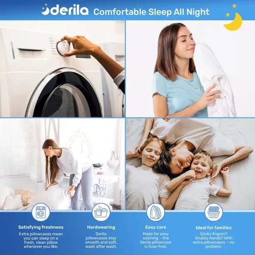 Miniatura 4 de Derila Funda de almohada Diseñada para mantener tu almohada de espuma viscoelástica cubierta y protegida con esta funda de almohada blanca nítida