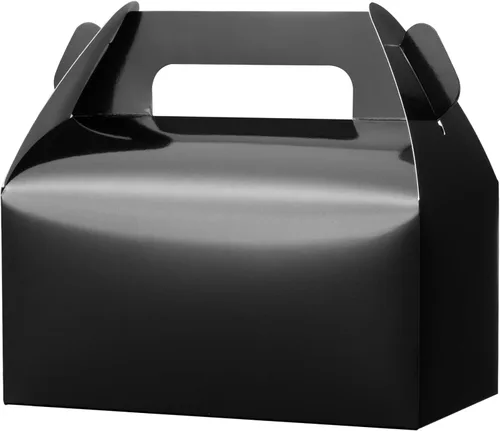 UnicoPak Paquete de 30 cajas de regalo negras a dos aguas, cajas de regalo para niños, para aperitivos, dulces, juguetes, fiesta de cumpleaños,