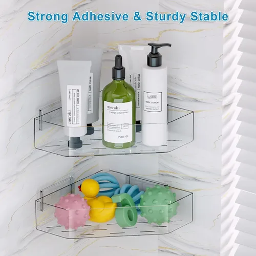 Miniatura 6 de Natheeph Organizador de juguetes de baño, paquete de 2, soporte transparente de almacenamiento de juguetes de baño de gran capacidad con agujeros