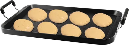 Vayepro - Plancha para estufa, sartén grande de 2 quemadores para estufa, de aluminio, antiadherente, con asas, para cocina en interiores y