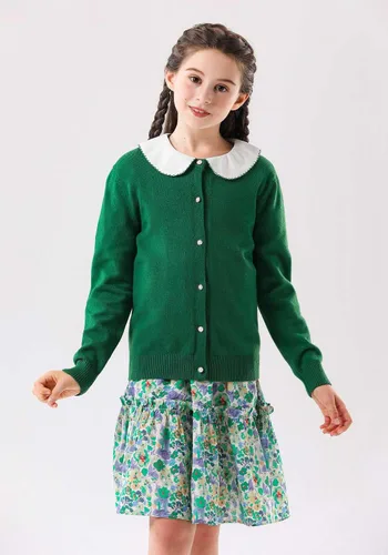 Miniatura 3 de SMILING PINKER cardigan de cuello redondo para niñas